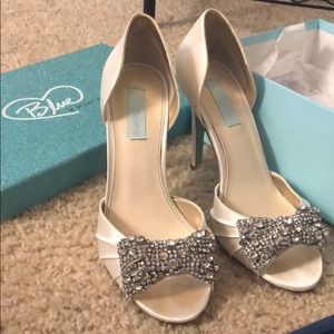 COPY - Blue by Betsy Johnson, embellished white h…